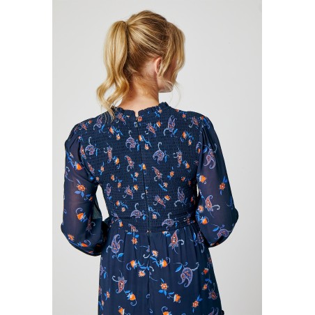 Limited Edition Arabelle Dress | Navy/Orange Immediate Availability