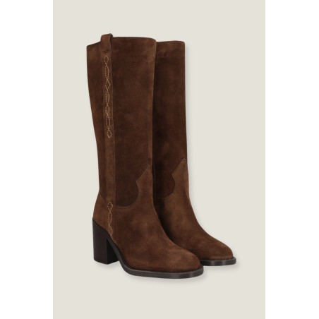 Limited Edition Selena Knee High Suede Boot | Chocolate New Collection