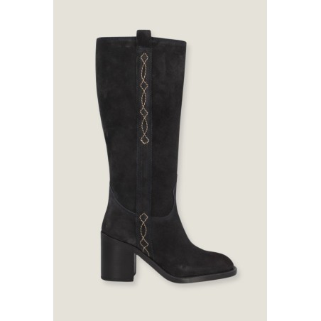 Limited Edition Selena Knee High Suede Boot | Dark Navy New Stock