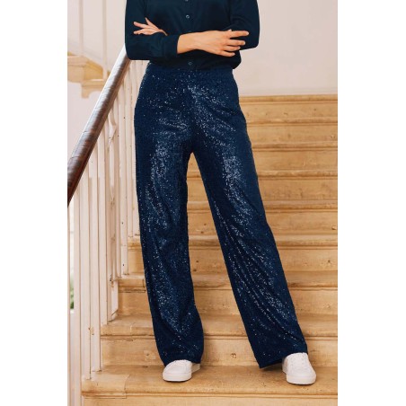 Limited Edition Sequin Trousers | Blue Available for Immediate Shipping