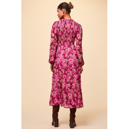 Limited Edition Arabelle Dress | Hazy Floral Burgundy/Pink Available Now