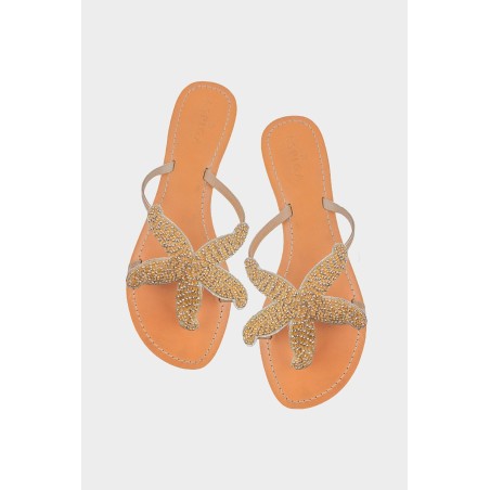 Limited Edition Starfish Leather Sandals | Gold New Release