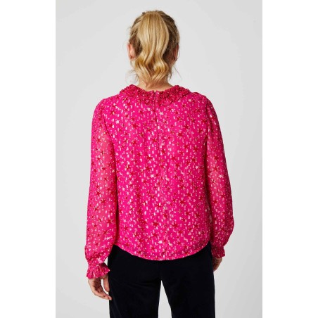 Limited Edition Stella Printed Metallic Blouse | Shining Star Pink/Red Limited Stock