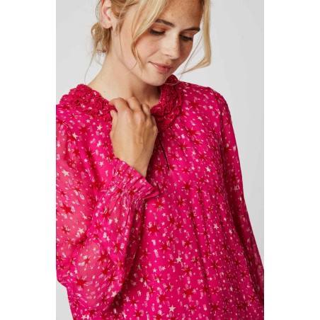 Limited Edition Stella Printed Metallic Blouse | Shining Star Pink/Red Limited Stock