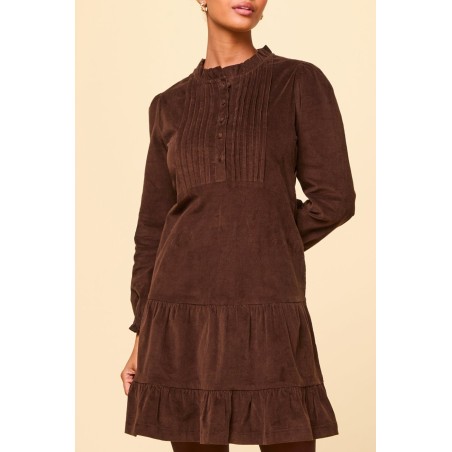 Limited Edition Stema Short Corduroy Dress | Chocolate Immediate Availability