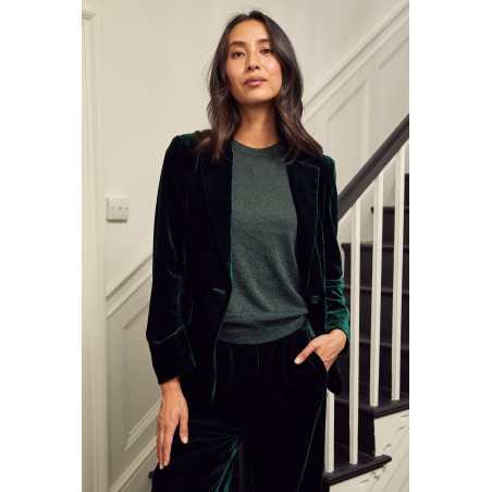 Limited Edition Asha Velvet Blazer | Emerald New Stock