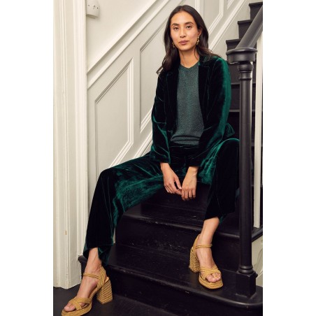 Limited Edition Asha Velvet Blazer | Emerald New Stock