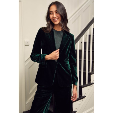 Limited Edition Asha Velvet Blazer | Emerald New Stock