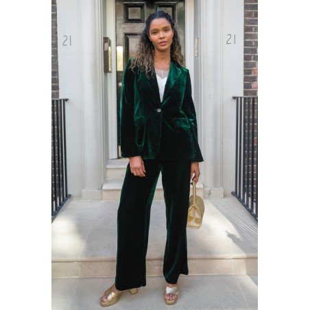 Limited Edition Asha Velvet Blazer | Emerald New Stock