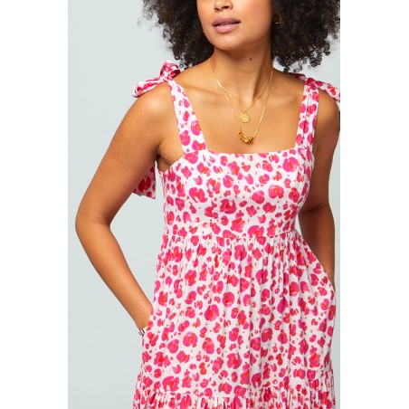 Limited Edition Tabitha Ecovero Viscose Maxi Dress | Cheetah Pink New Release