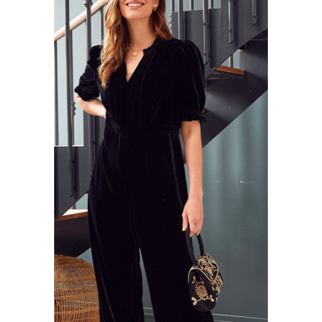 Limited Edition Tallulah Velvet Jumpsuit | Black Immediate Availability