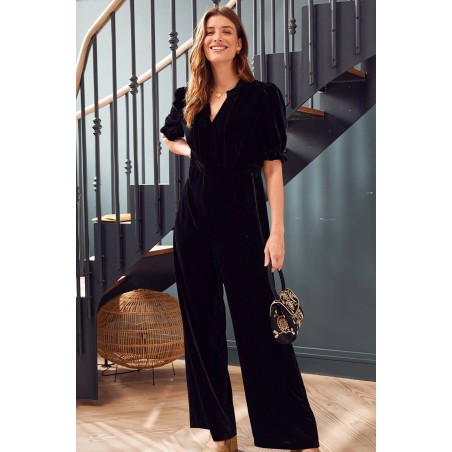 Limited Edition Tallulah Velvet Jumpsuit | Black Immediate Availability