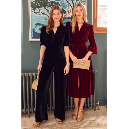 Limited Edition Tallulah Velvet Jumpsuit | Black Immediate Availability