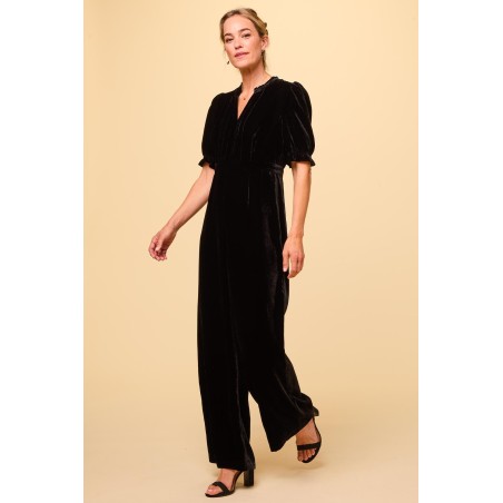 Limited Edition Tallulah Velvet Jumpsuit | Black Immediate Availability