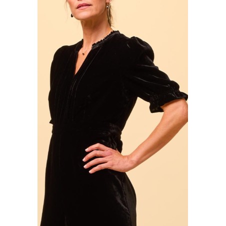 Limited Edition Tallulah Velvet Jumpsuit | Black Immediate Availability