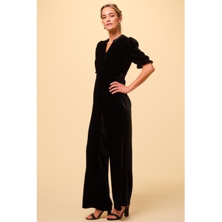 Limited Edition Tallulah Velvet Jumpsuit | Black Immediate Availability