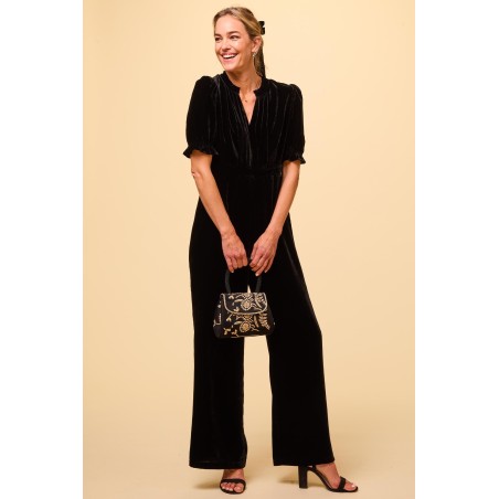 Limited Edition Tallulah Velvet Jumpsuit | Black Immediate Availability