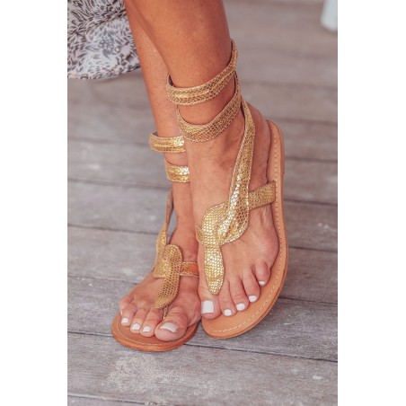 Limited Edition Cobra Wrap Sandals | Gold In Stock