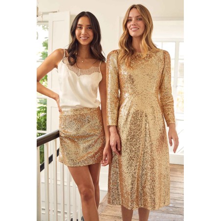 Limited Edition Tasmin Midi Dress | Sequin Champagne Ombre On Hand Now