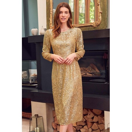 Limited Edition Tasmin Midi Dress | Sequin Champagne Ombre On Hand Now