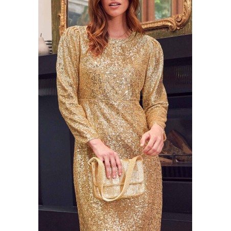 Limited Edition Tasmin Midi Dress | Sequin Champagne Ombre On Hand Now