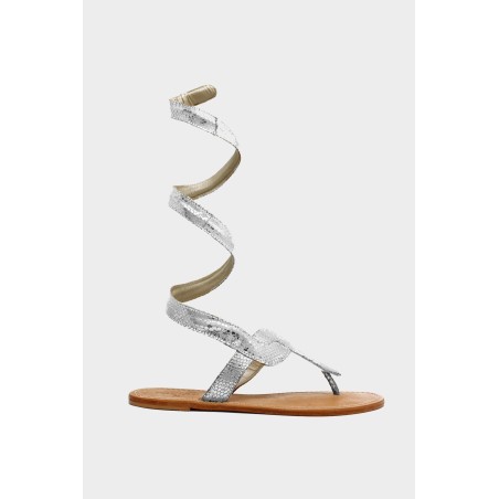 Limited Edition Cobra Wrap Sandals | Silver Available for Immediate Shipping