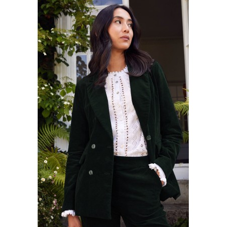 Limited Edition Theresa Stretch Corduroy Blazer | Bottle Green