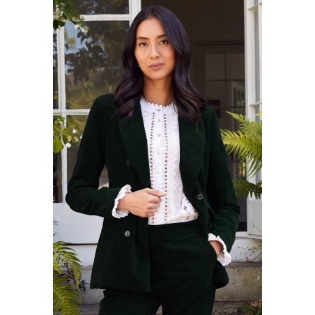 Limited Edition Theresa Stretch Corduroy Blazer | Bottle Green