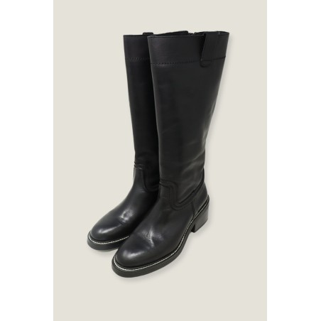 Limited Edition Trento Knee High Leather Boot | Black Immediate Availability