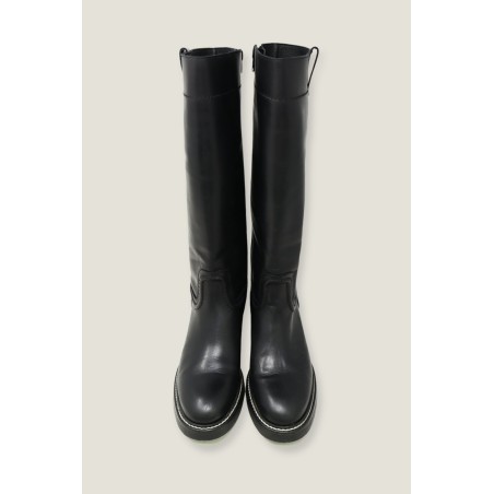 Limited Edition Trento Knee High Leather Boot | Black Immediate Availability