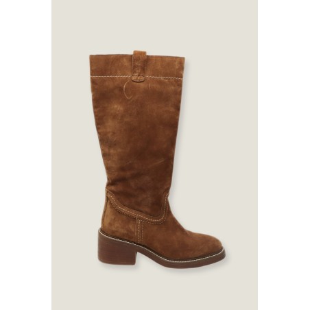 Limited Edition Trento Knee High Suede Boot | Tan