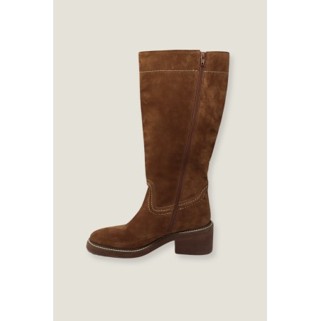 Limited Edition Trento Knee High Suede Boot | Tan