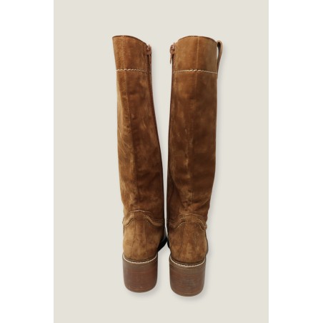 Limited Edition Trento Knee High Suede Boot | Tan