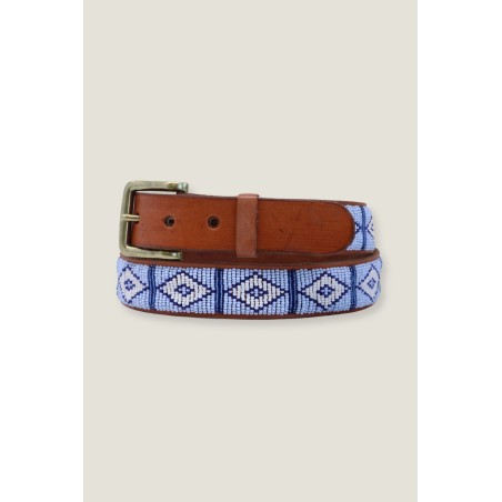 Limited Edition Triangle Leather Belt | Sky Blue Available Now