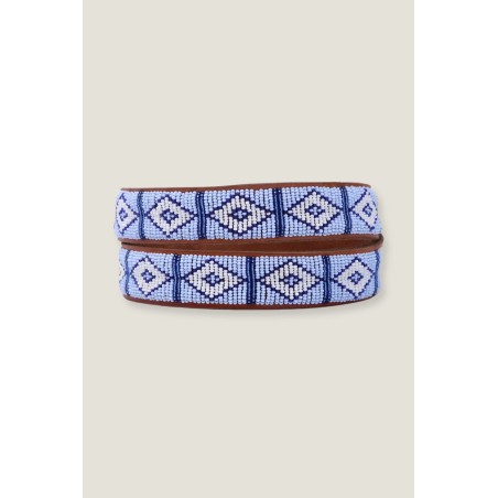 Limited Edition Triangle Leather Belt | Sky Blue Available Now