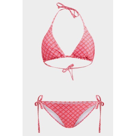 Limited Edition Triangle Recycled String Top and String Bikini Tie Side Bottoms | Flower Pink Just In