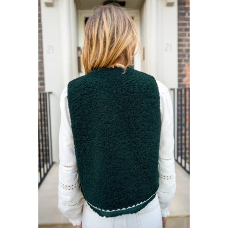 Limited Edition Trim Detail Eco Fleece Gilet | Green New Release