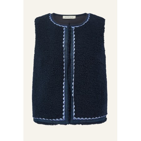 Limited Edition Trim Detail Eco Fleece Gilet | Navy Ready for Shipment