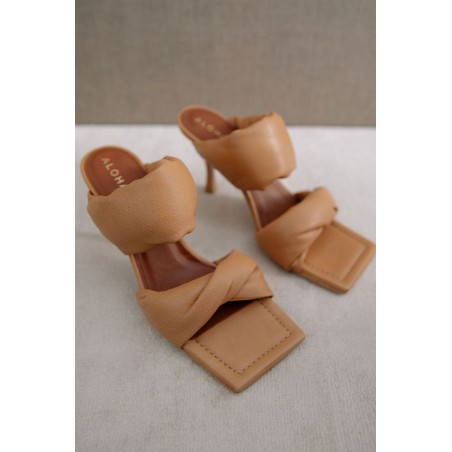 Limited Edition Twist Strap Sandals | Camel Immediate Availability