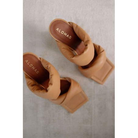 Limited Edition Twist Strap Sandals | Camel Immediate Availability