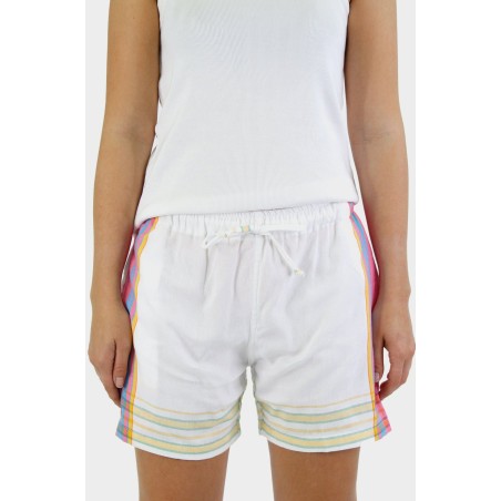 Limited Edition Kikoy Short Shorts | White/Pink In Stock