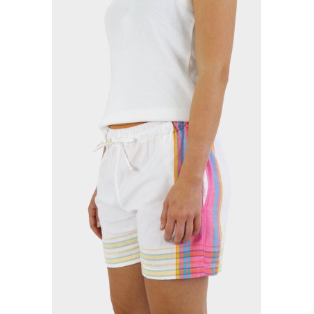 Limited Edition Kikoy Short Shorts | White/Pink In Stock