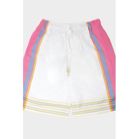 Limited Edition Kikoy Long Shorts | White/Pink New Release