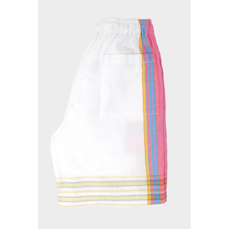 Limited Edition Kikoy Long Shorts | White/Pink New Release