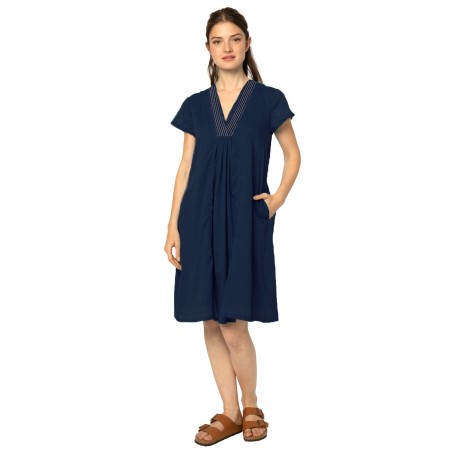 Limited Edition V Neck Swing Dress | Navy Hot New Item