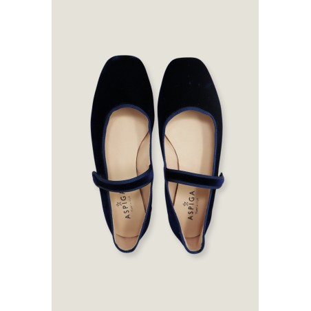 Limited Edition Velvet Mary Jane | Navy