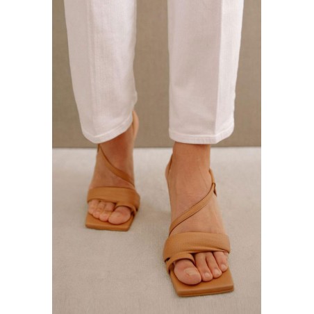 Limited Edition Asymmetric Leather Sandals | Camel Fresh Release