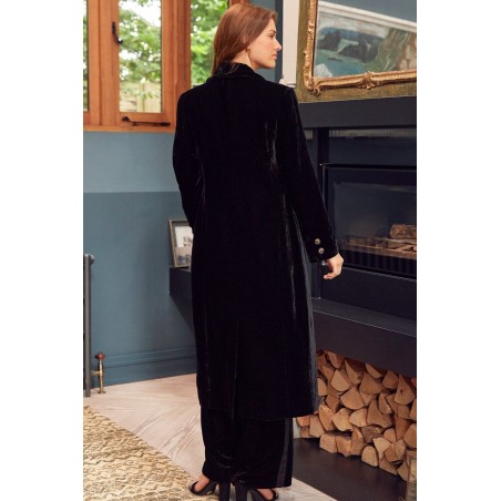 Limited Edition Velvet Opera Coat With Detachable Fur | Black Latest Edition