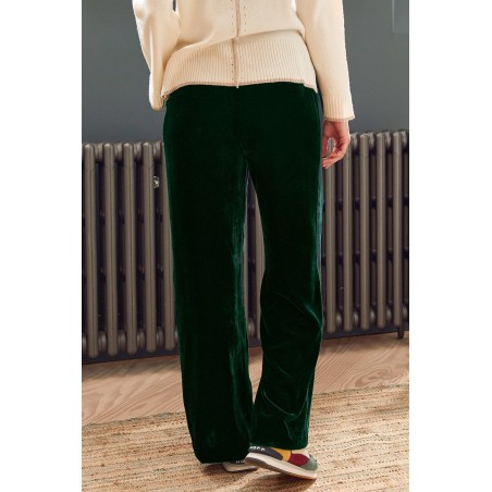 Limited Edition Velvet Side Stripe Trousers | Emerald Fresh Release