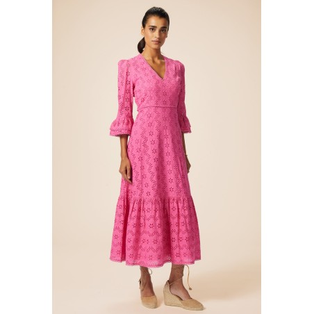 Limited Edition Victoria Broderie Dress | Hot Pink Hot New Item